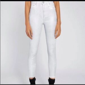 Metallic Silver Alice + Olivia Jeans